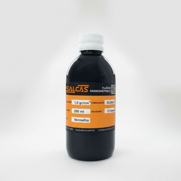 Fluido Manométrico de 1,00 g/cm³ cor vermelha
