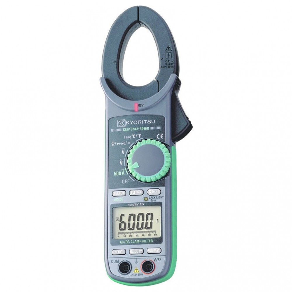 Alicate Amperímetro Digital CA/CC True RMS Kyoritsu 2046R, 600A/600V