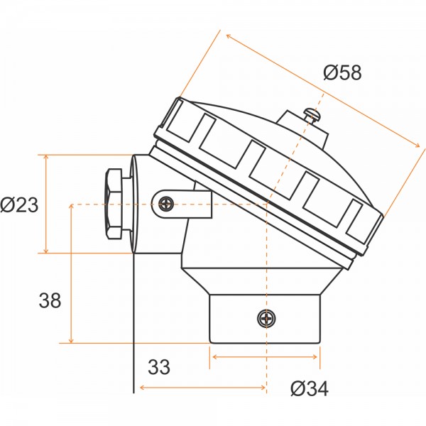 Cabeçote para termopar KSE de Alumínio Cabeçote para termopar KSE de Alumínio