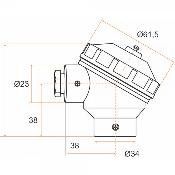 Cabeçote para termopar pequeno KSC (alumínio)