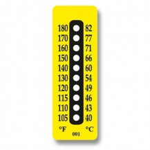 Etiquetas de Temperatura não Reversíveis com 10 Intervalos de Temperatura