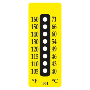 Fitas de Temperatura não Reversíveis com 8 Intervalos de Temperatura
