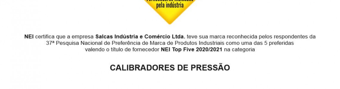 Salcas - Reconhecimento TOP FIVE NEI 2020 / 2021 Salcas - Reconhecimento TOP FIVE NEI 2020 / 2021