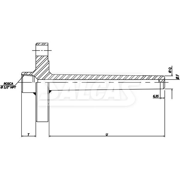 Poço Termométrico com flange Poço Termométrico com flange