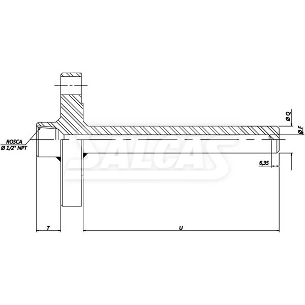 Poço Termométrico com flange Poço Termométrico com flange