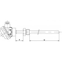 Termopar Convencional com Tubo Metálico e Rosca Fixa