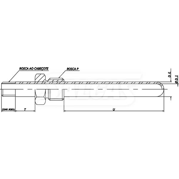 Tubo de Proteção Metálico para Termopar Tubo de Proteção Metálico para Termopar